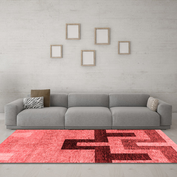 Modern Red Washable Rugs