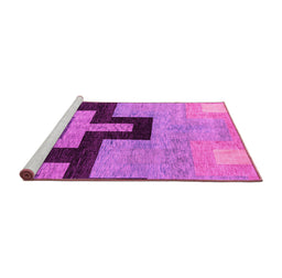 Sideview of Machine Washable Abstract Pink Modern Rug, wshabs4977pnk
