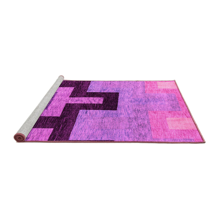 Sideview of Machine Washable Abstract Pink Modern Rug, wshabs4977pnk