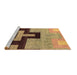 Sideview of Machine Washable Abstract Brown Modern Rug, wshabs4977brn