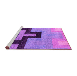 Sideview of Machine Washable Abstract Purple Modern Area Rugs, wshabs4977pur