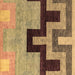 Square Abstract Brown Modern Rug, abs4977brn