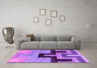 Machine Washable Abstract Purple Modern Rug, wshabs4977pur