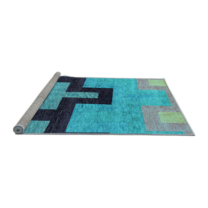 Sideview of Machine Washable Abstract Light Blue Modern Rug, wshabs4977lblu