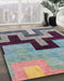 Abstract Purple Modern Rug in Family Room, abs4977