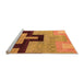 Sideview of Machine Washable Abstract Orange Modern Area Rugs, wshabs4977org