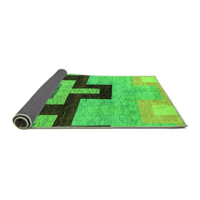 Sideview of Abstract Green Modern Rug, abs4977grn