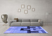 Machine Washable Abstract Blue Modern Rug in a Living Room, wshabs4977blu