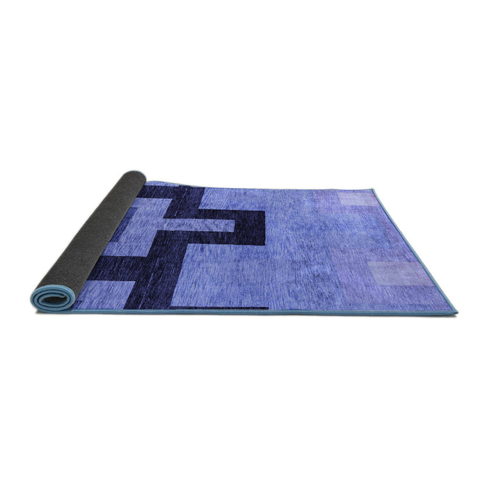 Sideview of Abstract Blue Modern Rug, abs4977blu