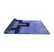 Sideview of Abstract Blue Modern Rug, abs4977blu