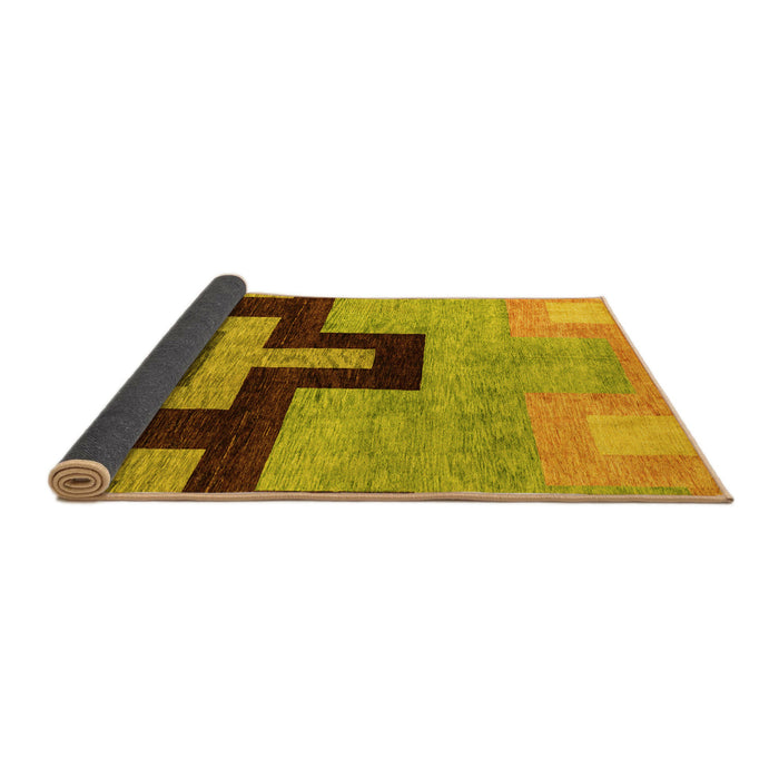 Sideview of Abstract Yellow Modern Rug, abs4977yw