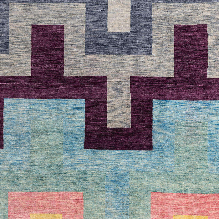 Machine Washable Abstract Purple Rug, wshabs4977