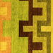 Square Abstract Yellow Modern Rug, abs4977yw