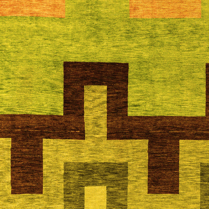 Abstract Yellow Modern Rug, abs4977yw