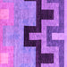 Square Abstract Purple Modern Rug, abs4977pur