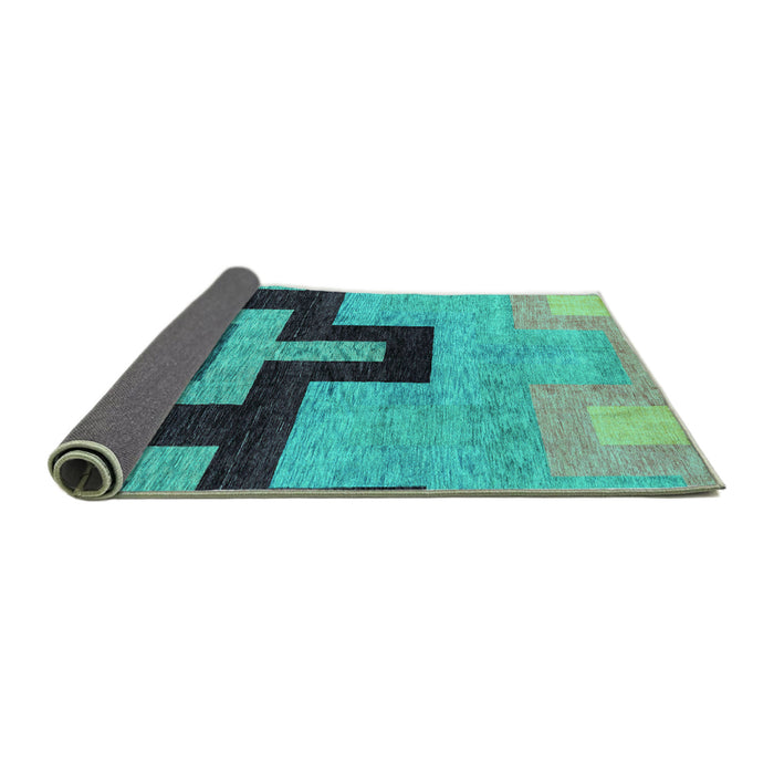 Sideview of Abstract Turquoise Modern Rug, abs4977turq