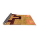 Sideview of Abstract Orange Modern Rug, abs4977org