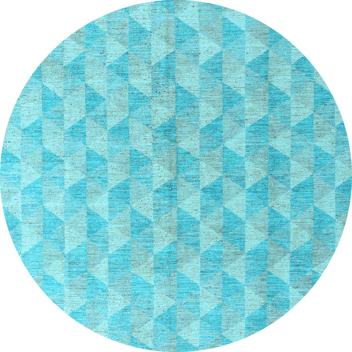 Round Abstract Light Blue Modern Rug, abs4978lblu