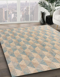 Abstract Camel Brown Modern Rug, abs4978