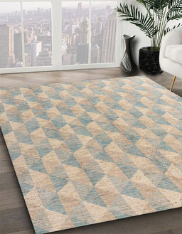 Abstract Camel Brown Modern Rug in Family Room, abs4978