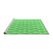 Sideview of Machine Washable Abstract Emerald Green Modern Area Rugs, wshabs4978emgrn