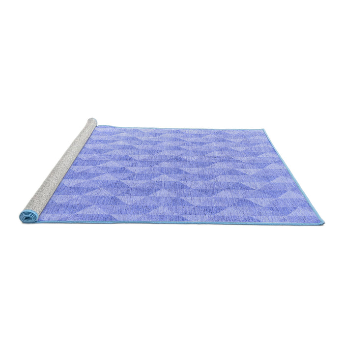 Sideview of Machine Washable Abstract Blue Modern Rug, wshabs4978blu
