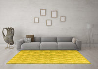 Machine Washable Abstract Yellow Modern Rug, wshabs4978yw