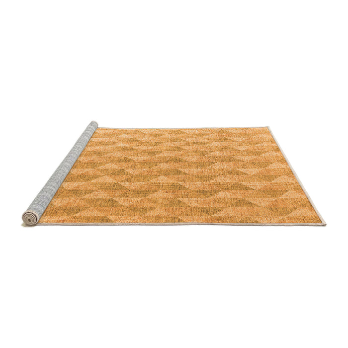Sideview of Machine Washable Abstract Orange Modern Area Rugs, wshabs4978org