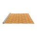 Sideview of Machine Washable Abstract Orange Modern Area Rugs, wshabs4978org