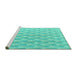 Sideview of Machine Washable Abstract Turquoise Modern Area Rugs, wshabs4978turq