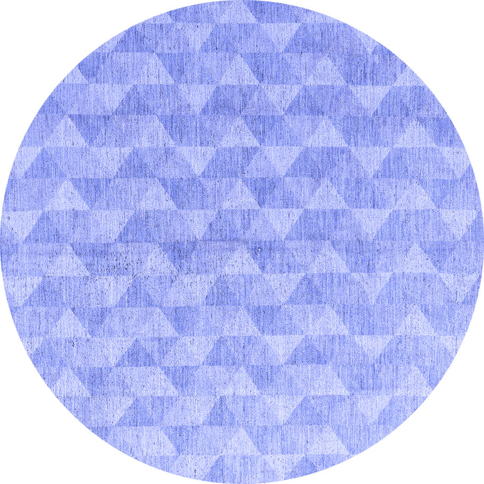 Round Abstract Blue Modern Rug, abs4978blu