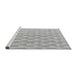 Sideview of Machine Washable Abstract Gray Modern Rug, wshabs4978gry