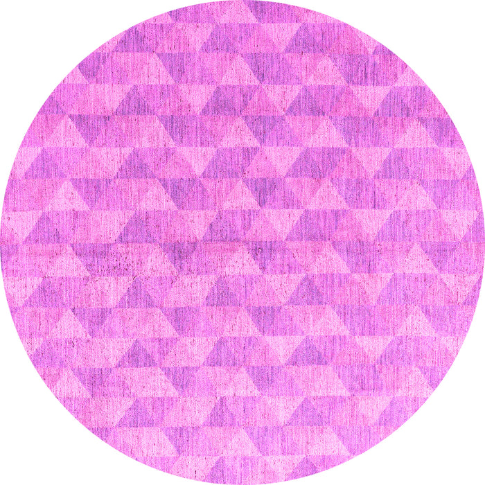 Round Machine Washable Abstract Pink Modern Rug, wshabs4978pnk