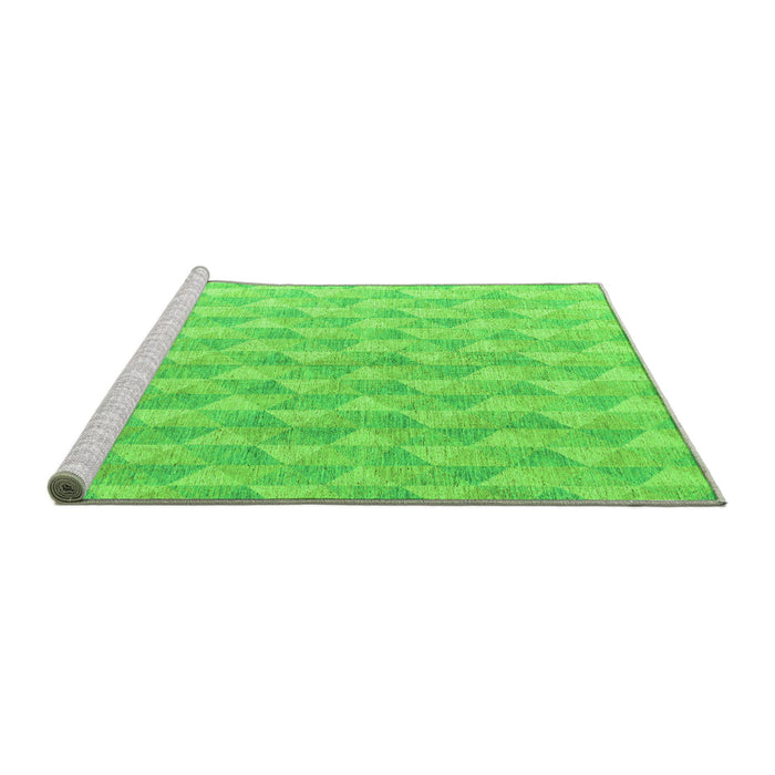 Sideview of Machine Washable Abstract Green Modern Area Rugs, wshabs4978grn