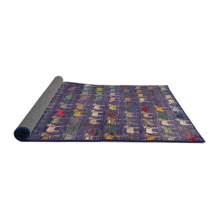 Sideview of Abstract Purple Modern Rug, abs4979