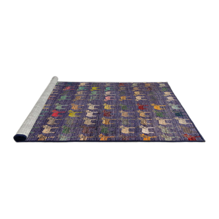 Sideview of Machine Washable Abstract Purple Haze Purple Rug, wshabs4979
