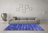 Machine Washable Abstract Blue Modern Rug, wshabs4979blu