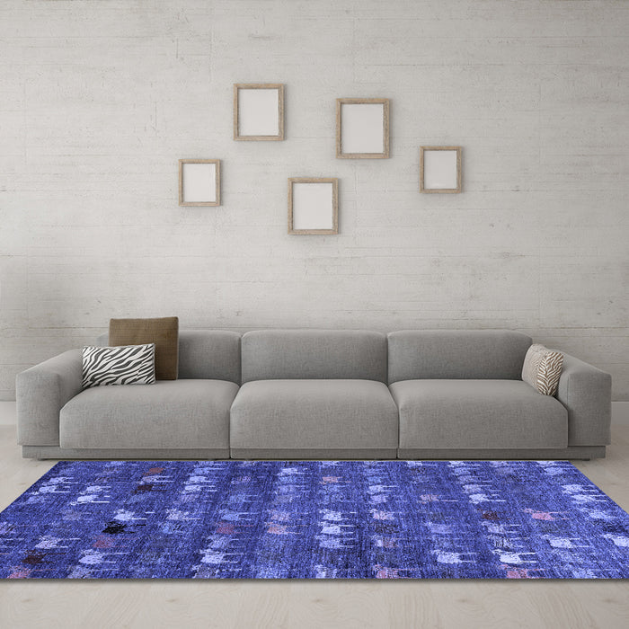 Machine Washable Abstract Blue Modern Rug in a Living Room, wshabs4979blu
