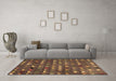 Machine Washable Abstract Brown Modern Rug in a Living Room,, wshabs4979brn