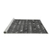 Sideview of Machine Washable Abstract Gray Modern Rug, wshabs4979gry