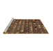 Sideview of Machine Washable Abstract Brown Modern Rug, wshabs4979brn