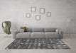 Machine Washable Abstract Gray Modern Rug in a Living Room,, wshabs4979gry