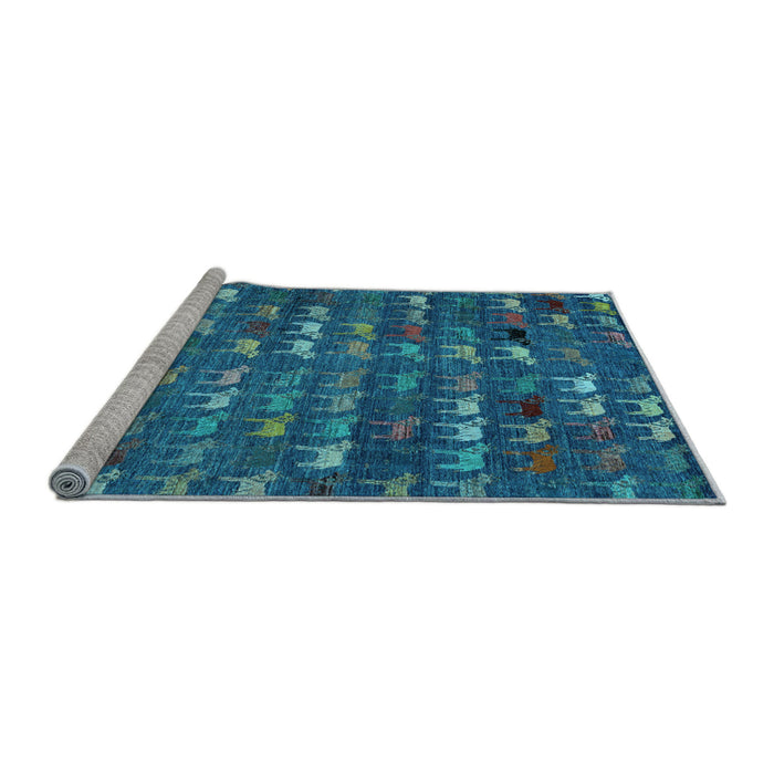 Sideview of Machine Washable Abstract Light Blue Modern Rug, wshabs4979lblu