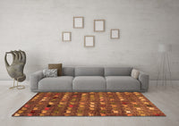 Machine Washable Abstract Orange Modern Rug, wshabs4979org