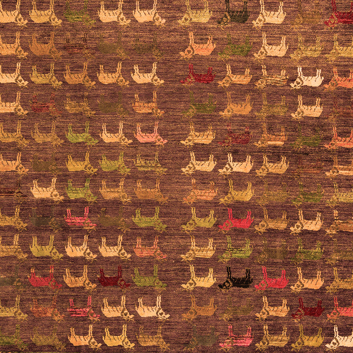 Square Abstract Orange Modern Rug, abs4979org