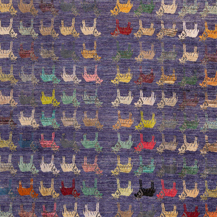 Machine Washable Abstract Purple Haze Purple Rug, wshabs4979