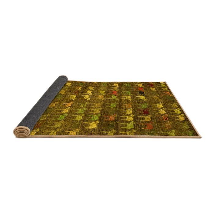 Sideview of Abstract Yellow Modern Rug, abs4979yw