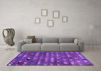 Machine Washable Abstract Purple Modern Rug, wshabs4979pur