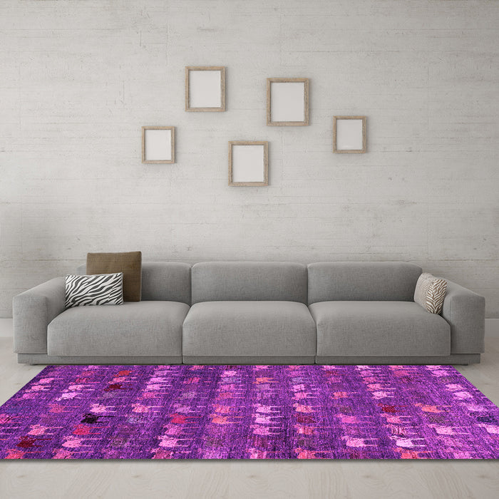 Machine Washable Abstract Pink Modern Rug in a Living Room, wshabs4979pnk