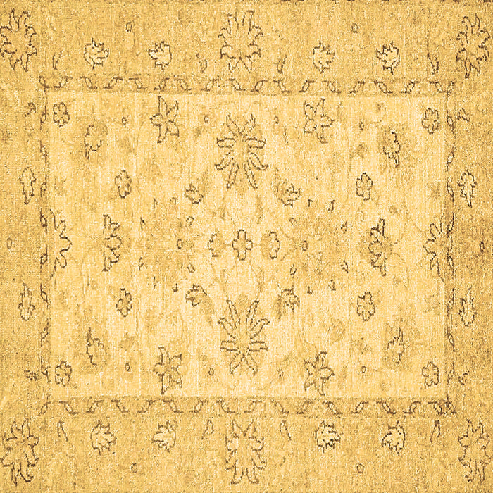 Square Oriental Brown Traditional Rug, abs497brn